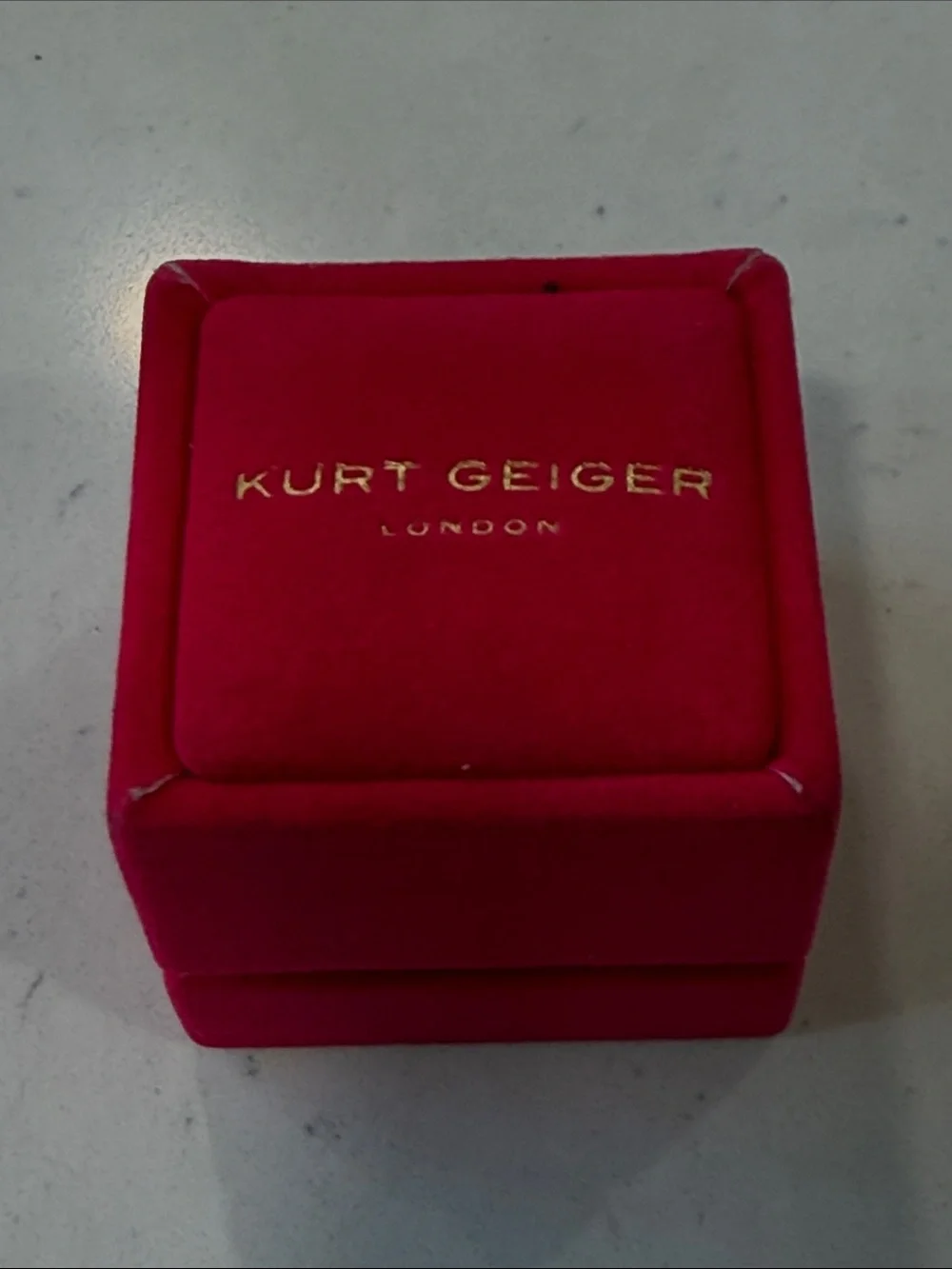 NIB Kurt Geiger Gold-Tone Yellow Opalescent Crystal Ring